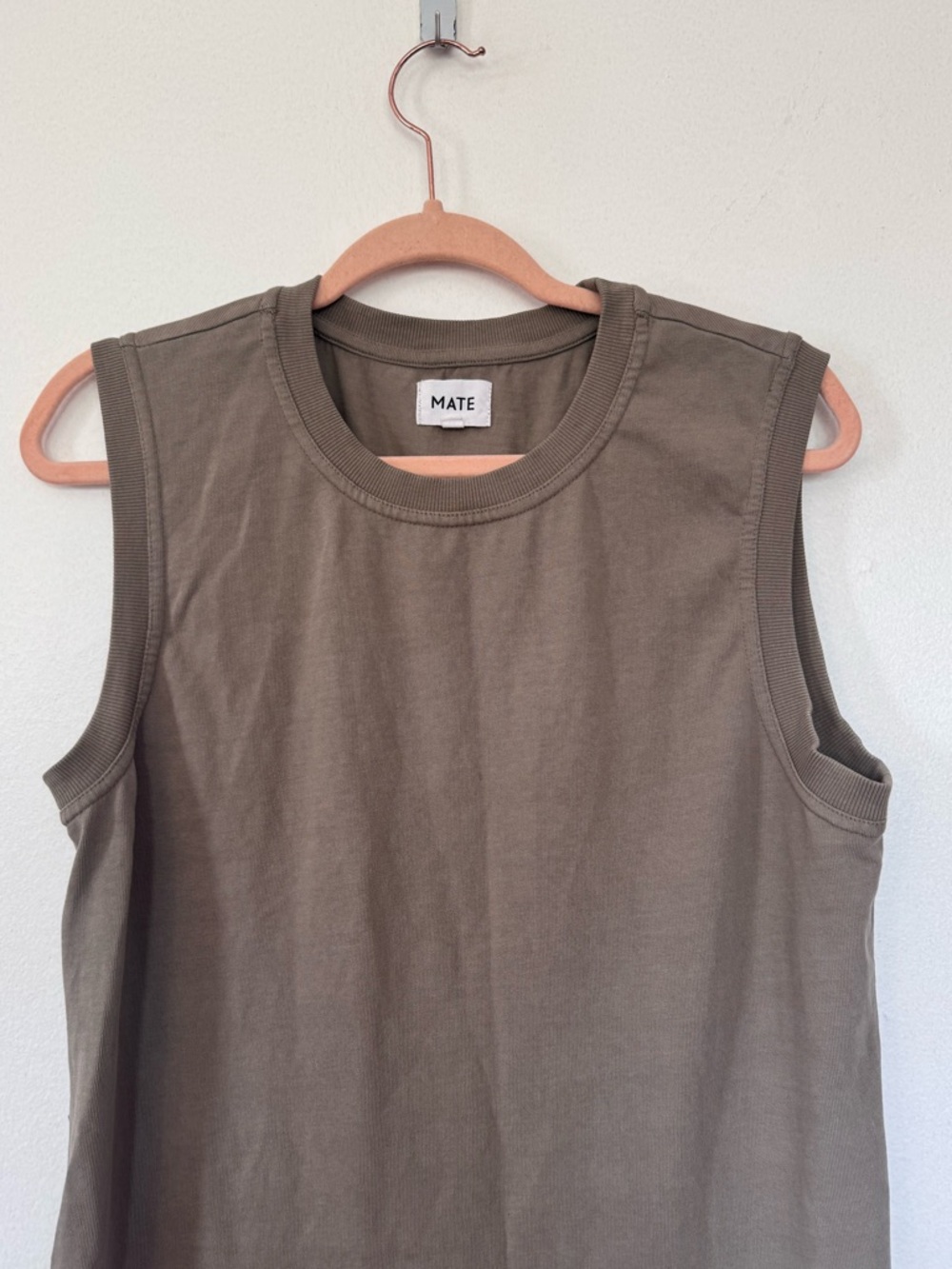 Mate Sleeveless Taupe Shift Dress - Casual EverydayTank Dress S M - Picture 3 of 11